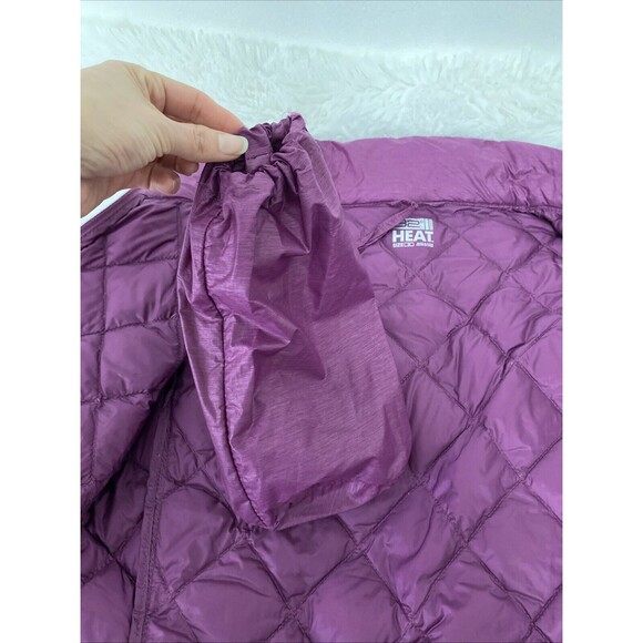 32 Degree Heat Down Puffe Quilt Jacket Size M Purple Women Zip Outdoors Feather - Picture 12 of 15